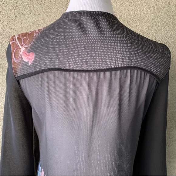 “Citron Santa Monica” Black Chiffon Kimono Duster size S - Picture 8 of 12